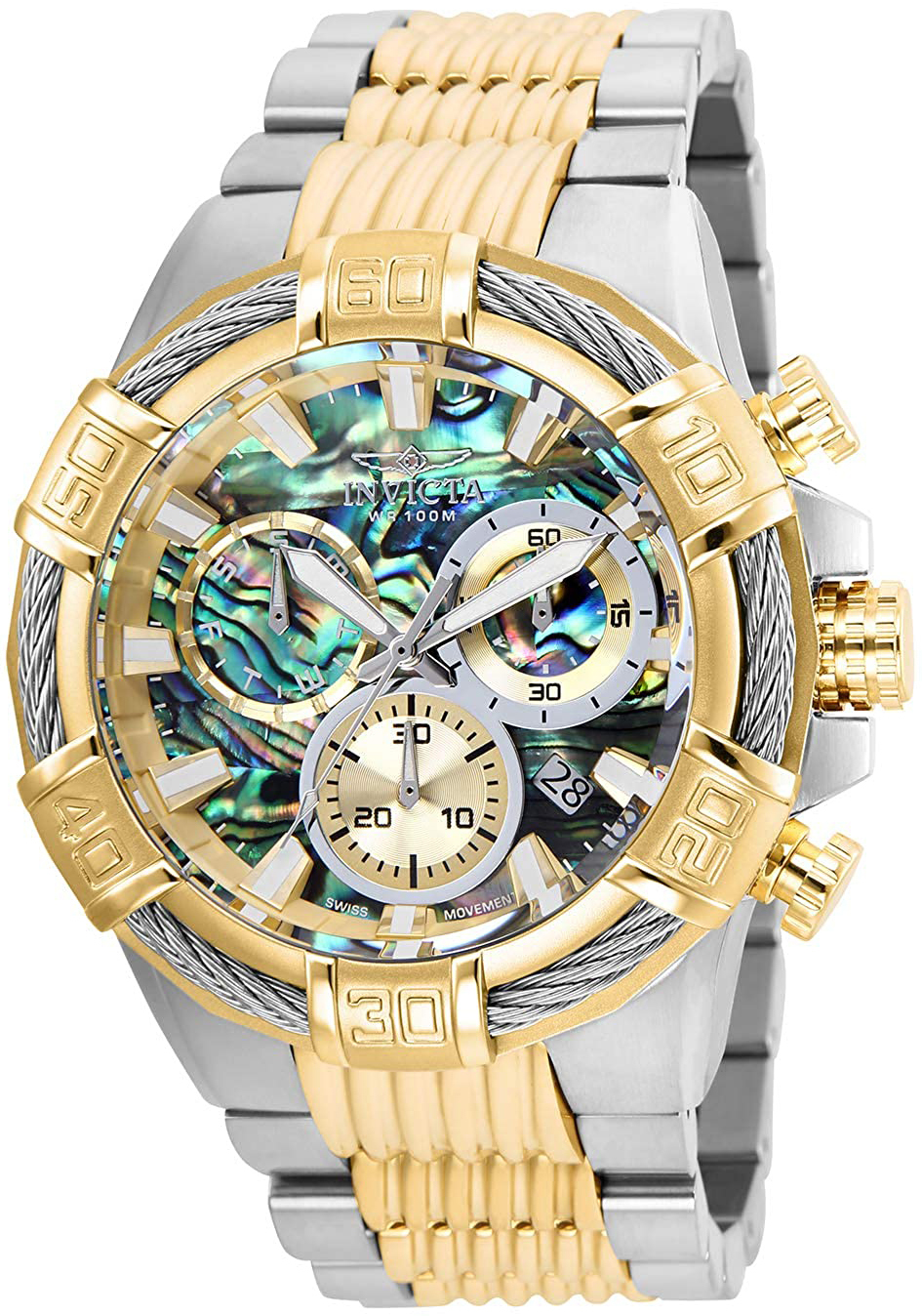 Invicta Herreklokke 26540 Bolt Grønn/Gulltonet stål Ø51 mm