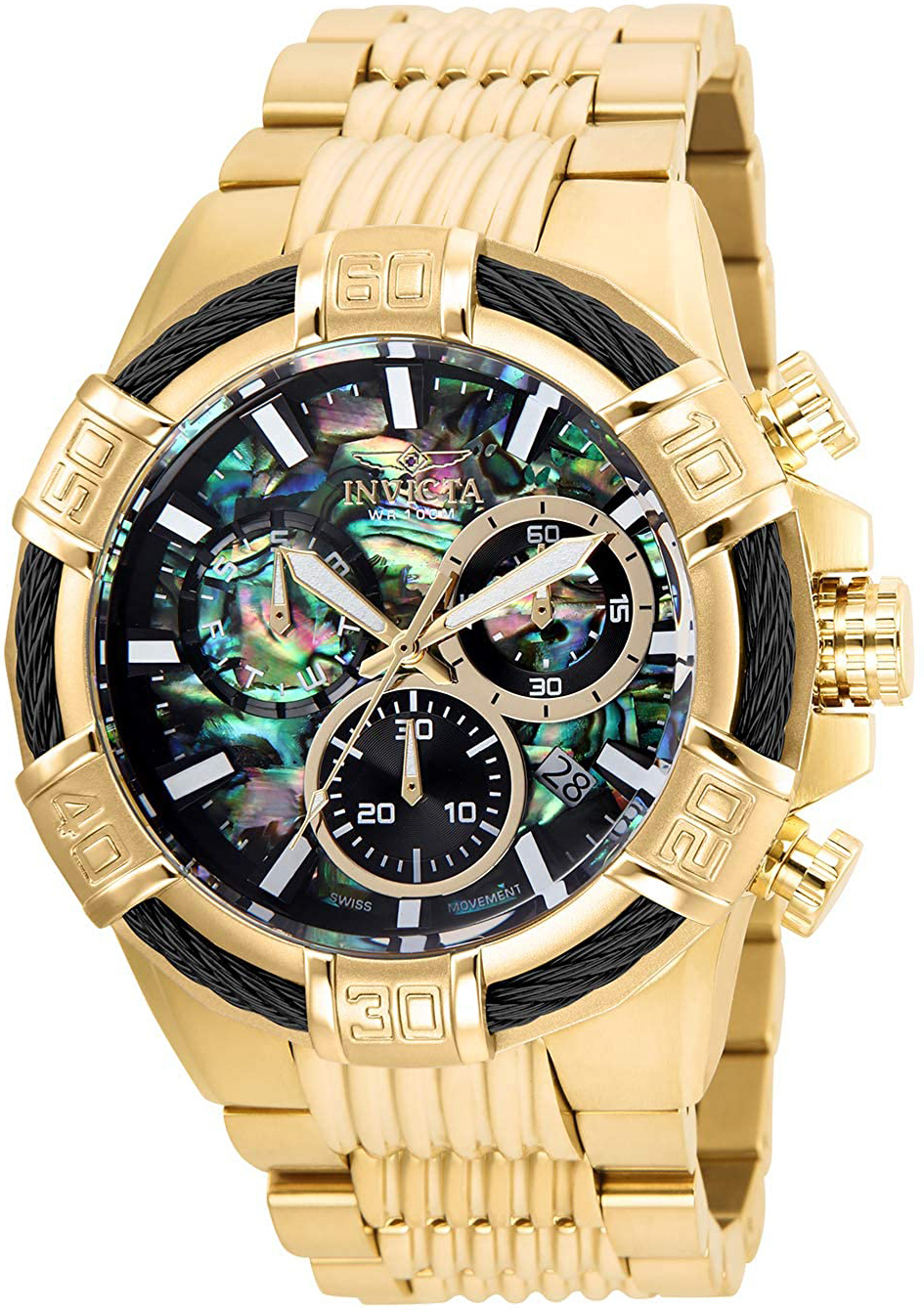 Invicta Herreklokke 26541 Flerfarget/Gulltonet stål Ø51 mm