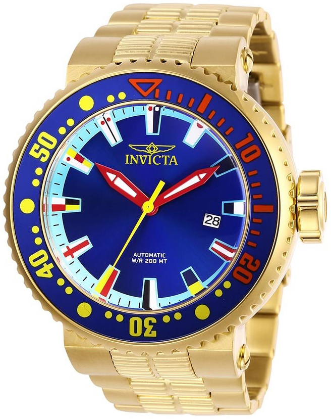 Invicta Pro Diver Herreklokke 27665 Blå/Gulltonet stål Ø52 mm - Invicta