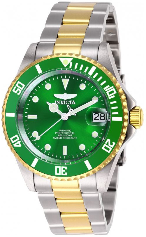 Invicta Herreklokke 28661 Pro Diver Grønn/Gulltonet stål Ø40 mm