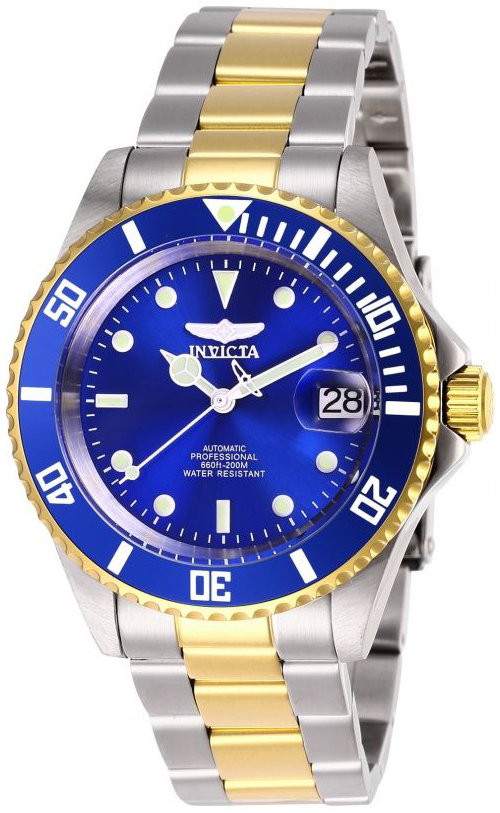 Invicta Herreklokke 28662 Pro Diver Blå/Gulltonet stål Ø40 mm