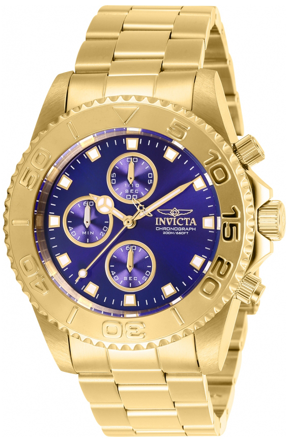 Invicta Herreklokke 28682 Pro Diver Blå/Gulltonet stål Ø43.5 mm