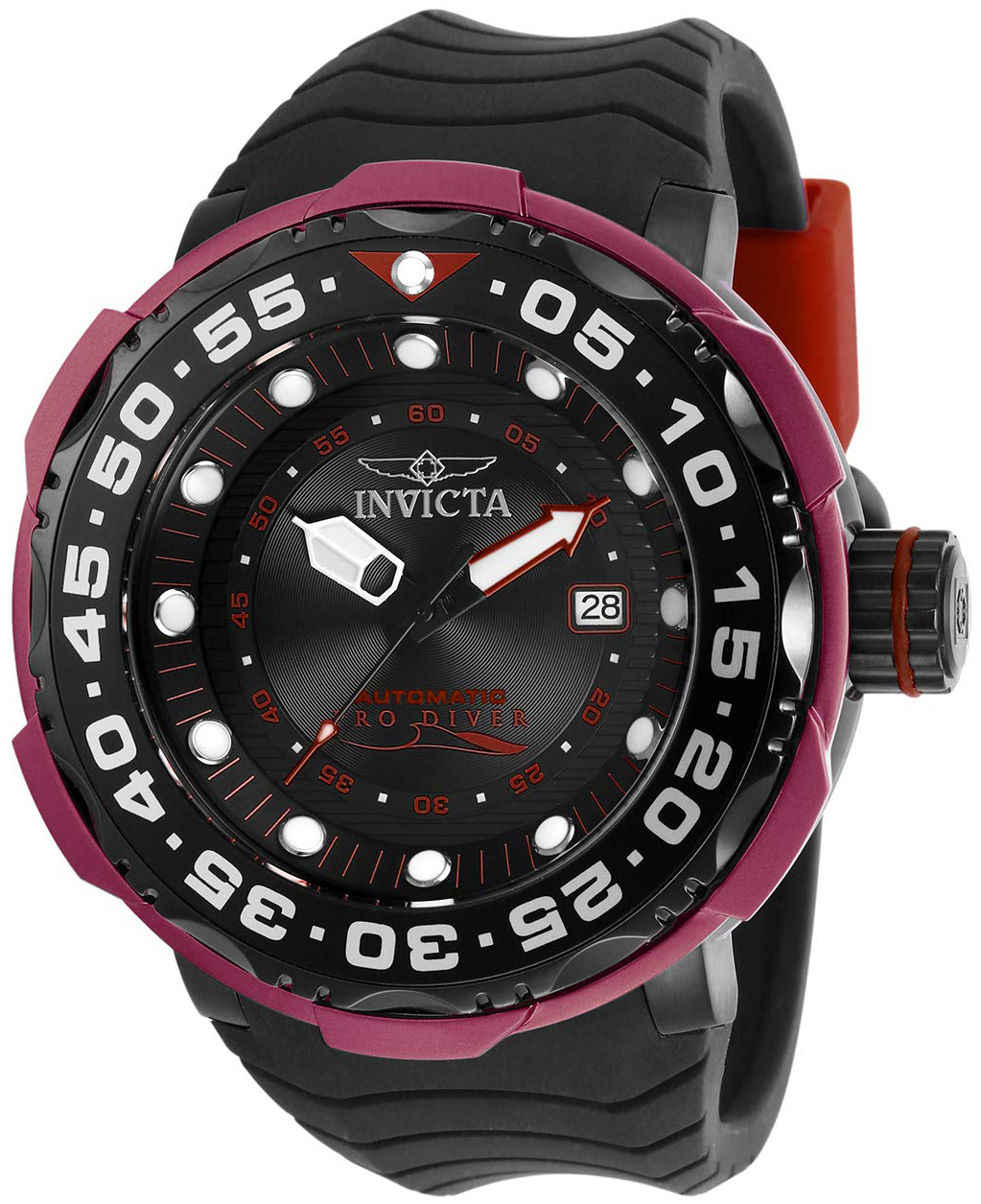 Invicta Pro Diver Herreklokke 28787 Sort/Gummi Ø52 mm - Invicta