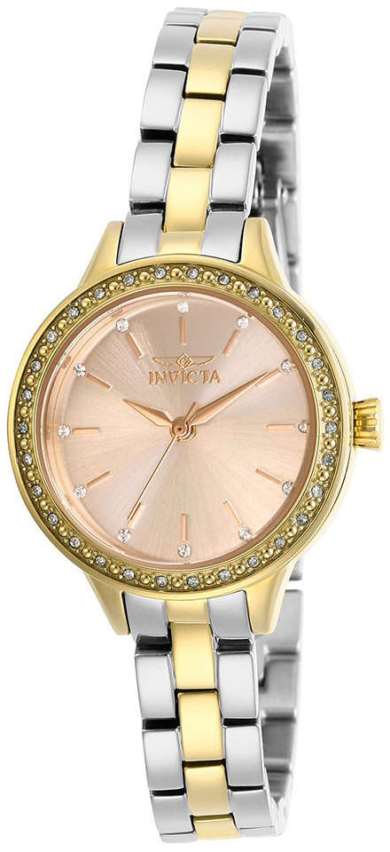 Invicta Angel Dameklokke 29318 Rosegullfarget/Gulltonet stål Ø28 mm - Invicta