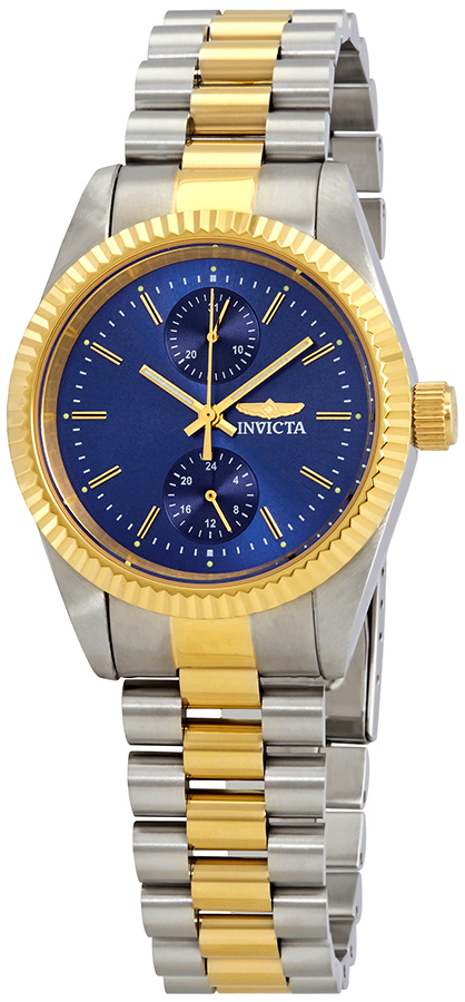 Invicta Specialty Dameklokke 29441 Blå/Gulltonet stål Ø36 mm - Invicta