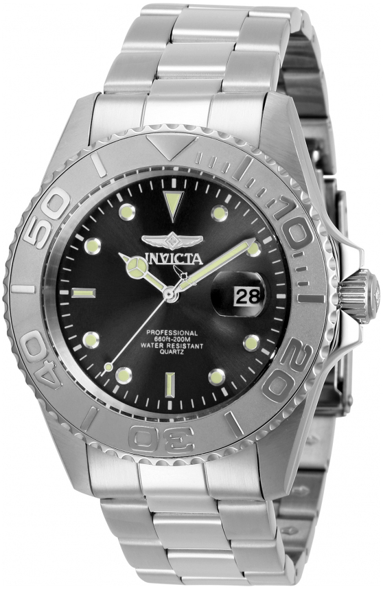 Invicta Herreklokke 29944 Sort/Stål Ø43 mm