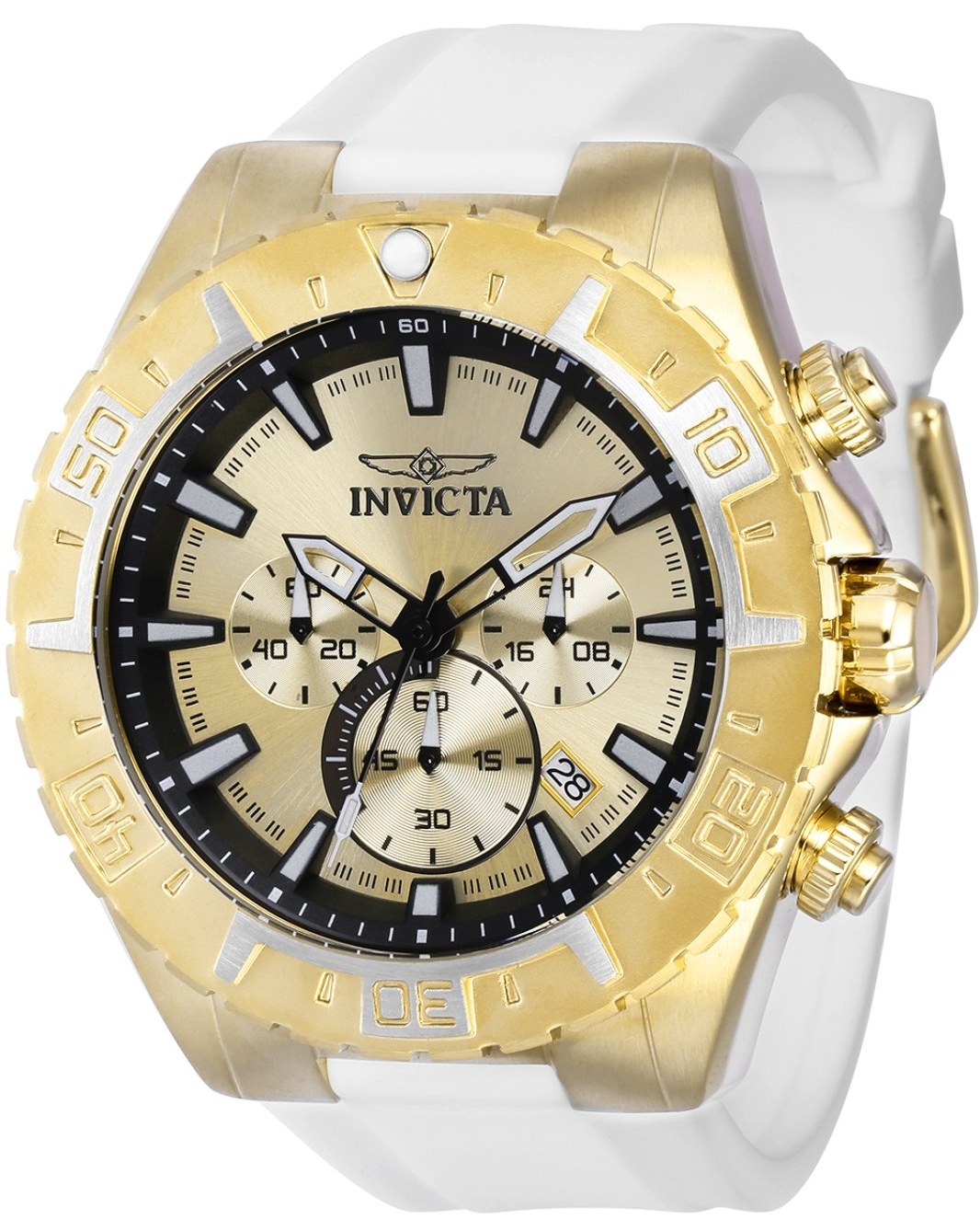 Invicta Herreklokke 37636 Aviator Gullfarget/Gummi Ø49 mm