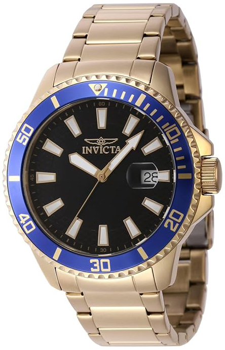 Invicta Herreklokke 46139 Pro Diver Sort/Gulltonet stål Ø45 mm