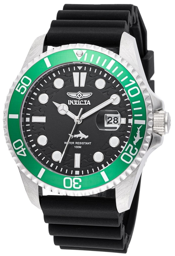 Invicta Herreklokke 47166 Pro Diver Sort/Gummi Ø43 mm