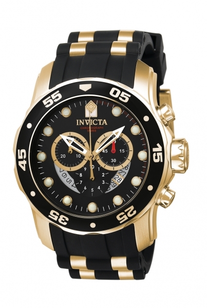 Invicta Pro Diver Herreklokke 6981 Sort/Gulltonet stål Ø48.8 mm - Invicta