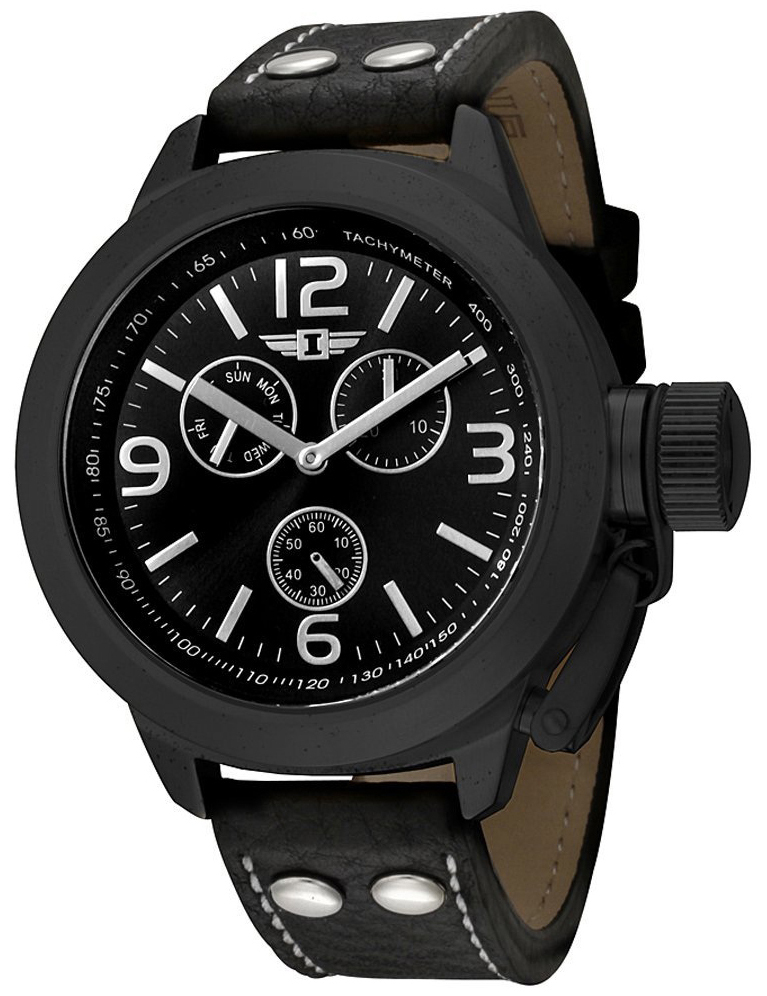 Invicta Herreklokke 70113 Sort/Lær Ø46 mm