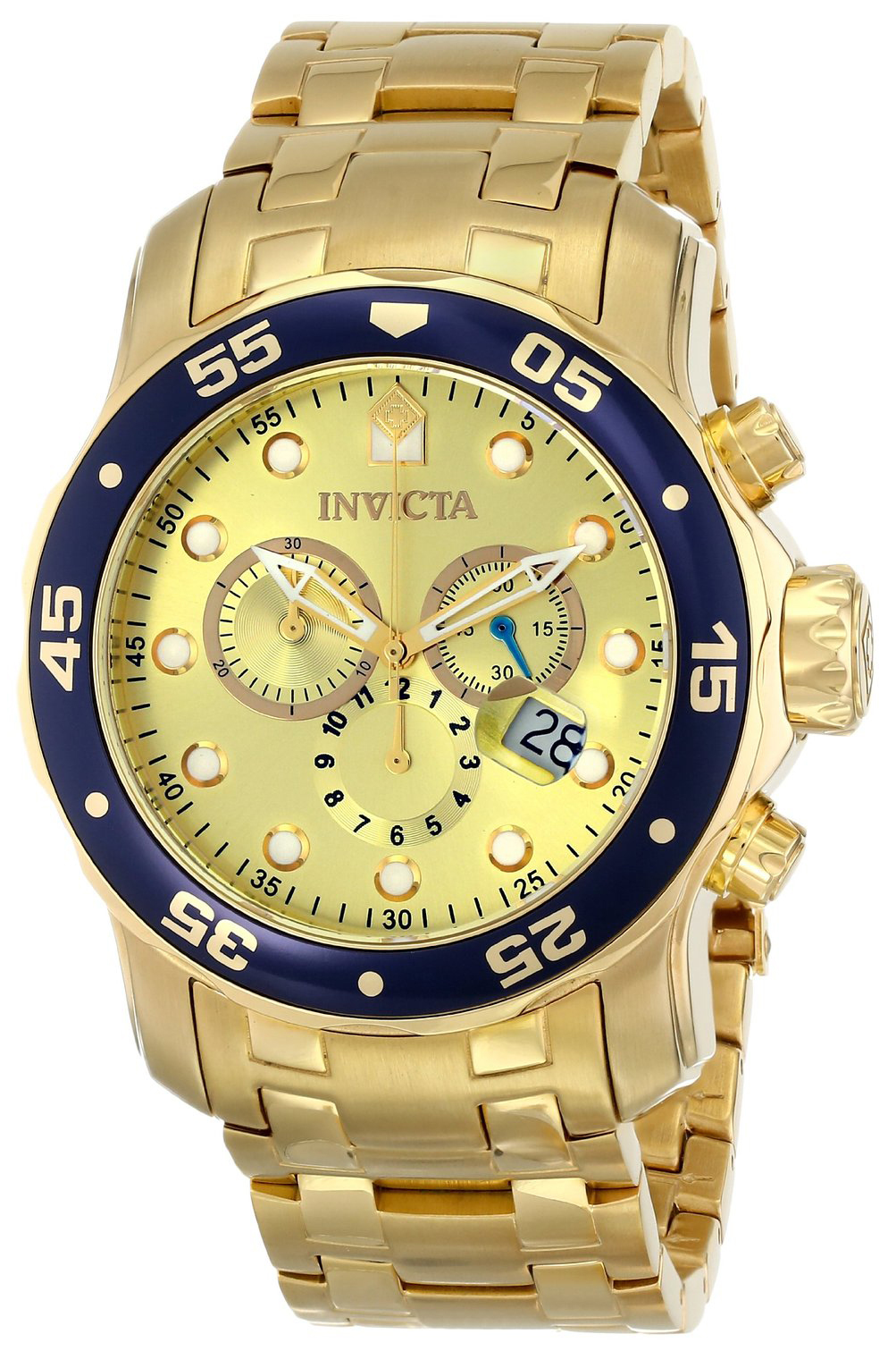 Invicta Pro Diver Herreklokke 80068 Champagnefarget/Gulltonet stål - Invicta