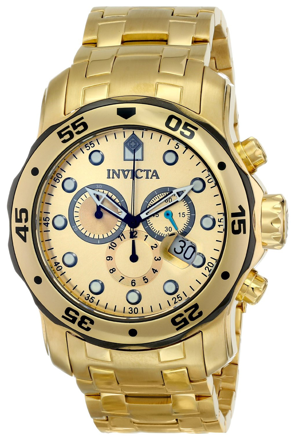 Invicta 99999 Herreklokke 80070 Champagnefarget/Gulltonet stål Ø48 - Invicta