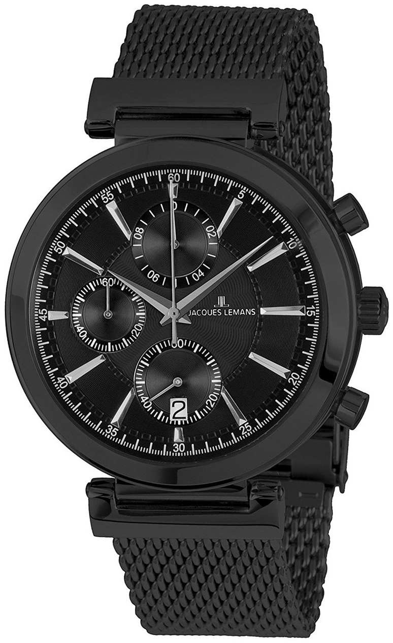 Jacques Lemans Herreklokke 1-1699E Verona Sort/Stål Ø45 mm