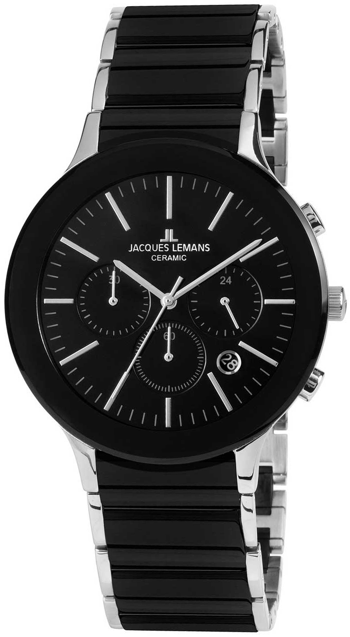Jacques Lemans Herreklokke 1-1854A Dublin Sort/Stål Ø42 mm
