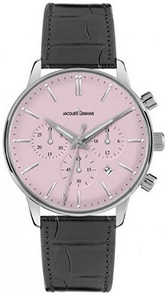 Jacques Lemans Herreklokke 1-209F Rosa/Lær Ø39 mm