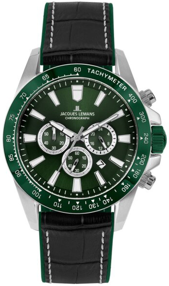 Jacques Lemans Herreklokke 1-2140C Liverpool Grønn/Gummi Ø48 mm