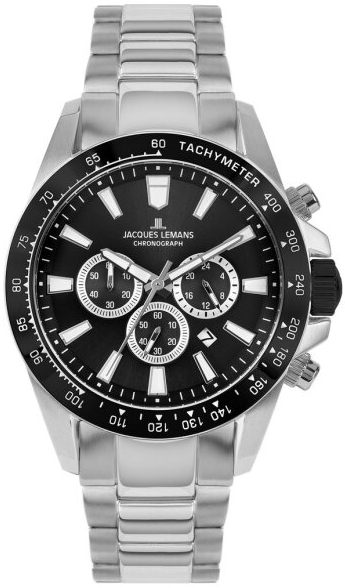 Jacques Lemans Herreklokke 1-2140E Liverpool Sort/Stål Ø48 mm