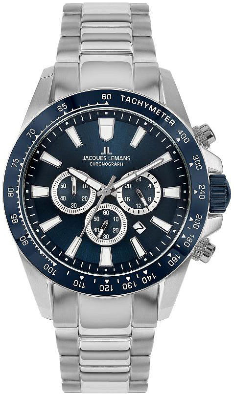Jacques Lemans Herreklokke 1-2140F Liverpool Blå/Stål Ø48 mm