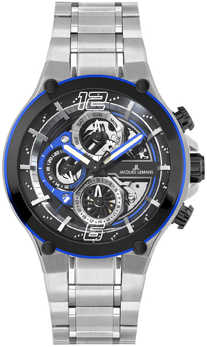Jacques Lemans Herreklokke 1-2150D Manchester Grå/Stål Ø44 mm