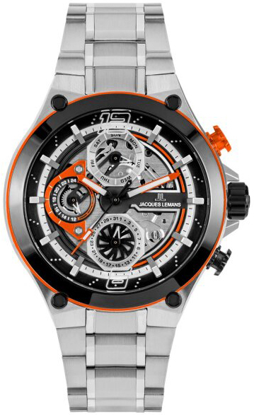 Jacques Lemans Herreklokke 1-2150E Manchester Sort/Stål Ø44 mm