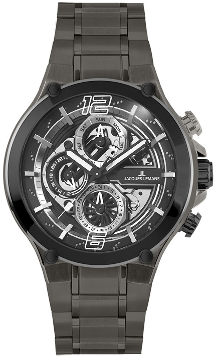 Jacques Lemans Herreklokke 1-2150F Manchester Grå/Stål Ø44 mm