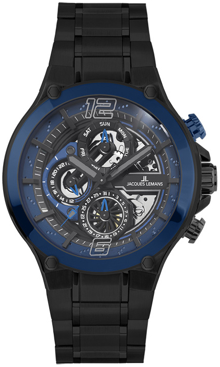 Jacques Lemans Herreklokke 1-2150G Manchester Blå/Stål Ø44 mm