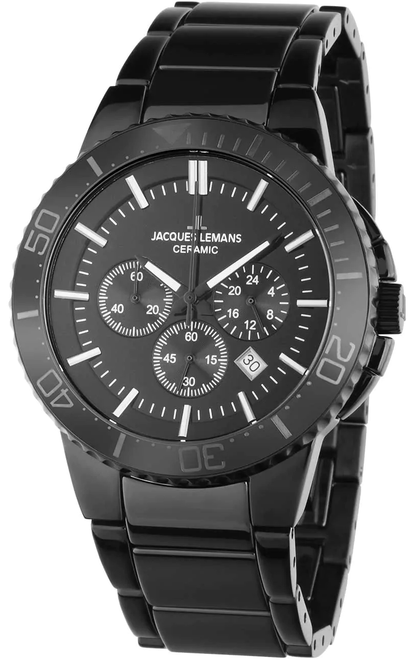Jacques Lemans Herreklokke 1-2166B Colmar Sort/Keramik Ø43 mm
