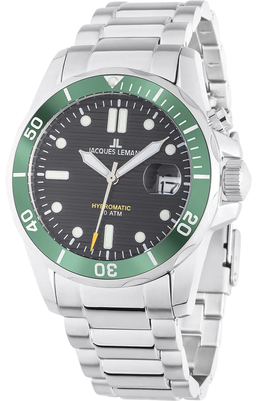 Jacques Lemans Herreklokke 1-2170K Hybromatic Sort/Stål Ø41 mm