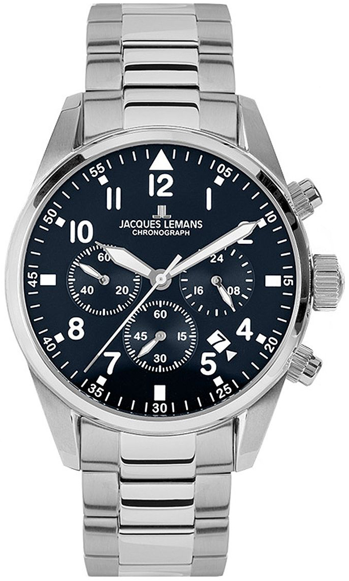Jacques Lemans Herreklokke 42-2D Sport Blå/Stål Ø42 mm