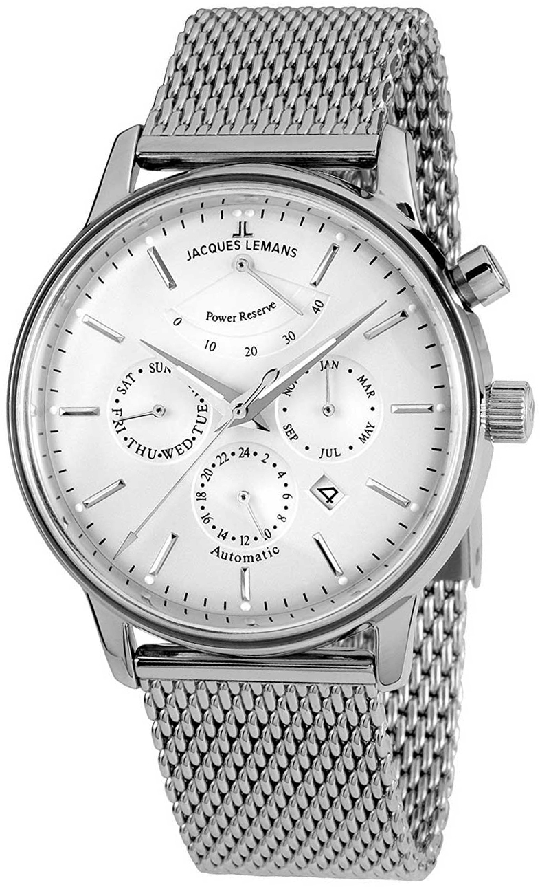 Jacques Lemans Herreklokke N-211C Retro Classic Hvit/Stål Ø44 mm
