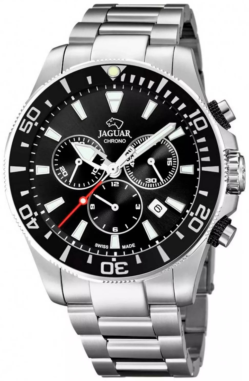 Jaguar Herreklokke J861/3 Classic Sort/Stål Ø43.5 mm
