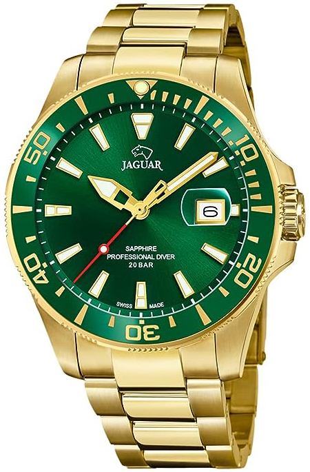 Jaguar Herreklokke J877/2 Executive Grønn/Gulltonet stål Ø43.5 mm