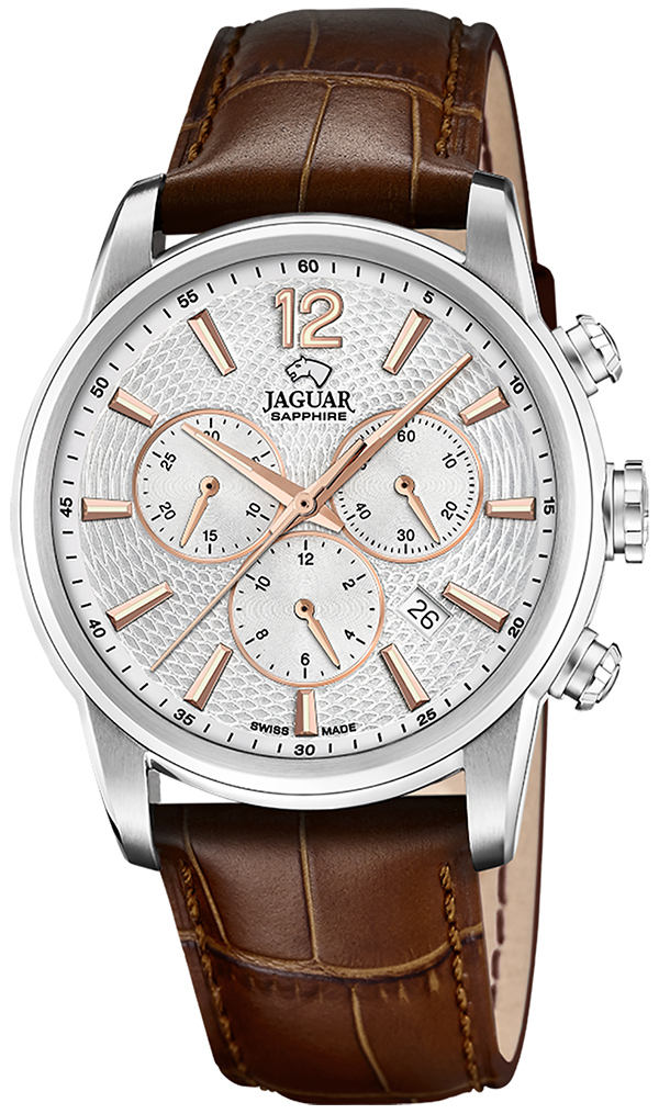 Jaguar Herreklokke J968/1 Acamar Sølvfarget/Lær Ø42 mm