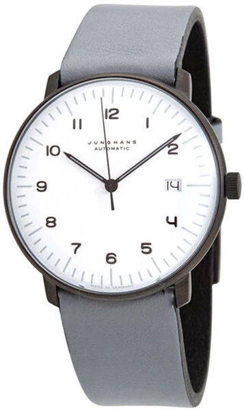 Junghans 27/4007.02 Max Bill Hvit/Lær Ø38 mm