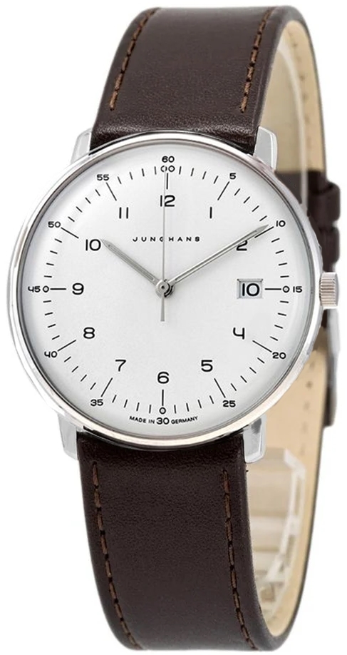 Junghans 41/4461.02 Max Bill Sølvfarget/Lær Ø38 mm