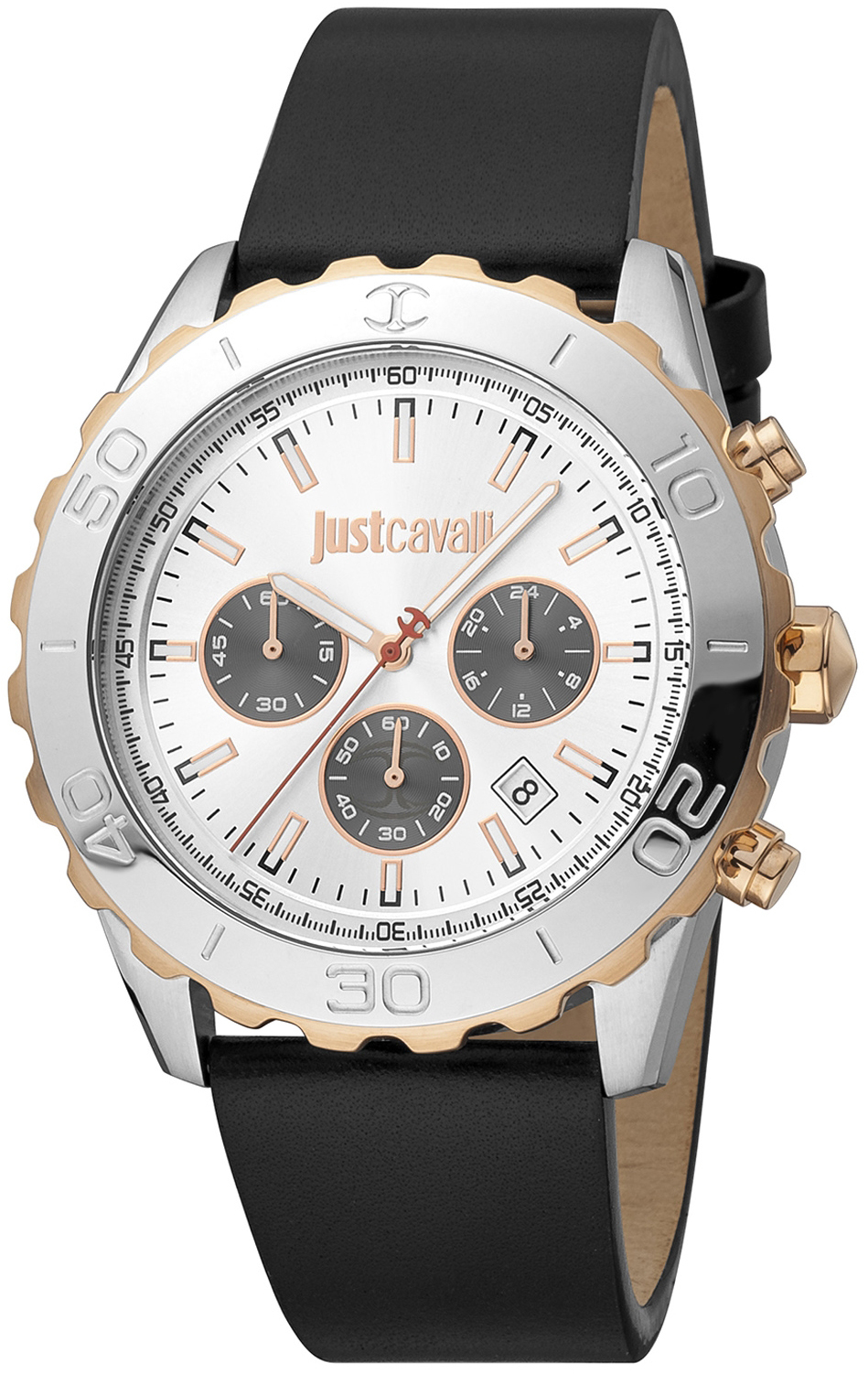 Just Cavalli Herreklokke JC1G214L0025 Classic Sølvfarget/Lær Ø42 mm