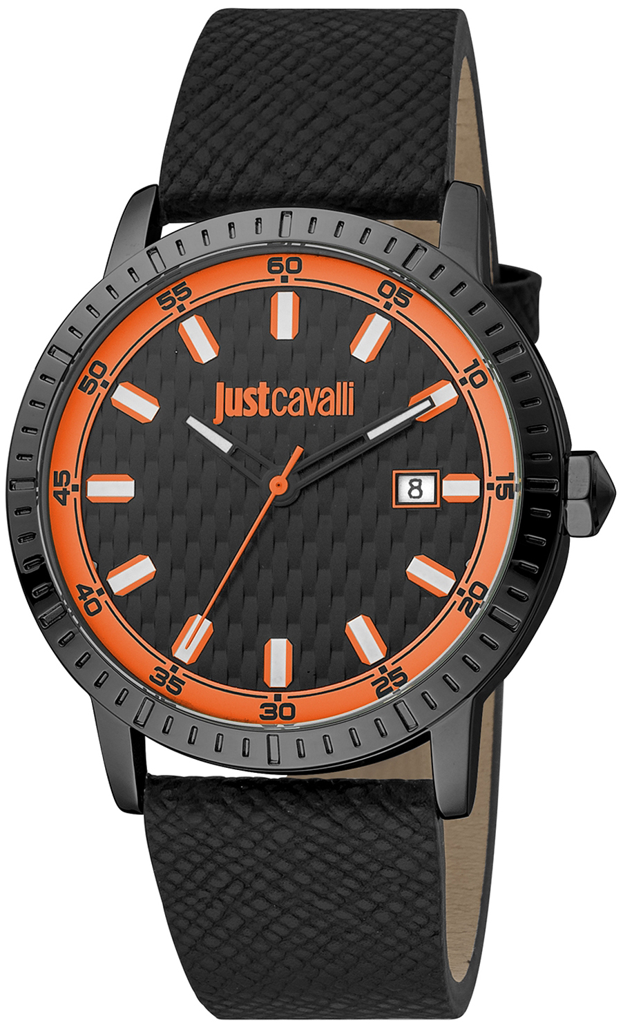 Just Cavalli Herreklokke JC1G216L0035 Classic Sort/Lær Ø42 mm