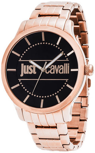 Just Cavalli Herreklokke R7253127525 Sort/Rose-gulltonet stål Ø46 mm