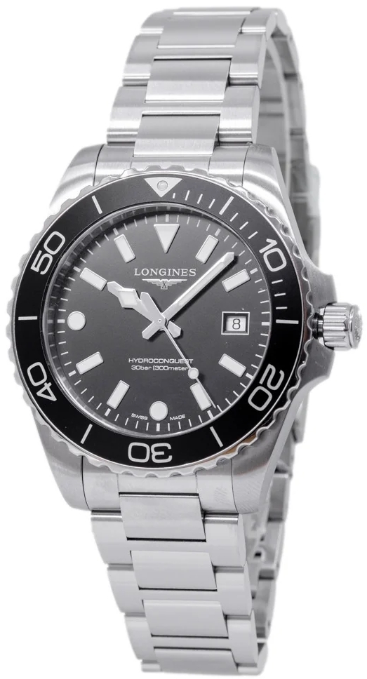 Longines Herreklokke L3.769.4.56.6 Hydroconquest Sort/Stål Ø42 mm