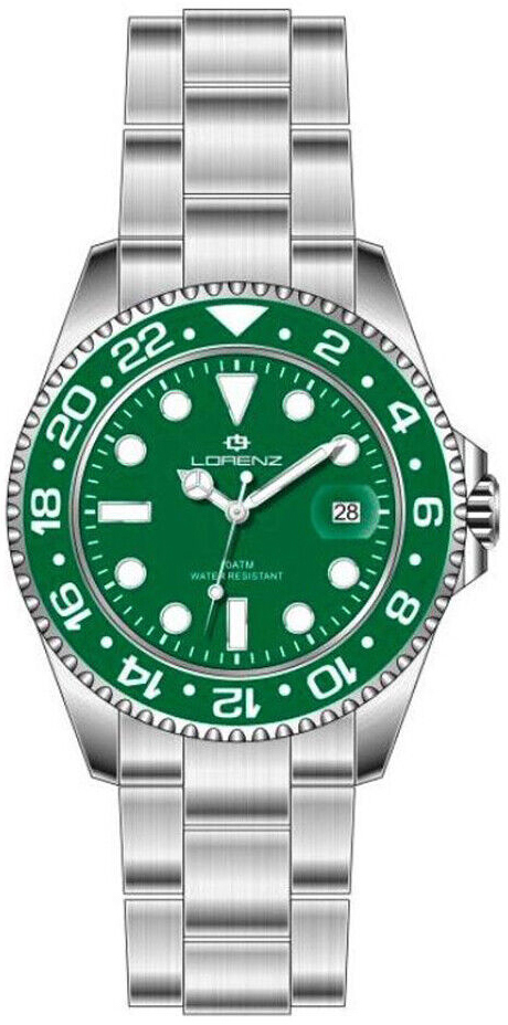 Lorenz Herreklokke 21066HH Classic Grønn/Stål Ø43 mm