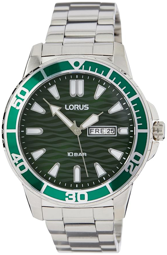 Lorus Herreklokke RH359AX9S Classic Grønn/Stål Ø42 mm