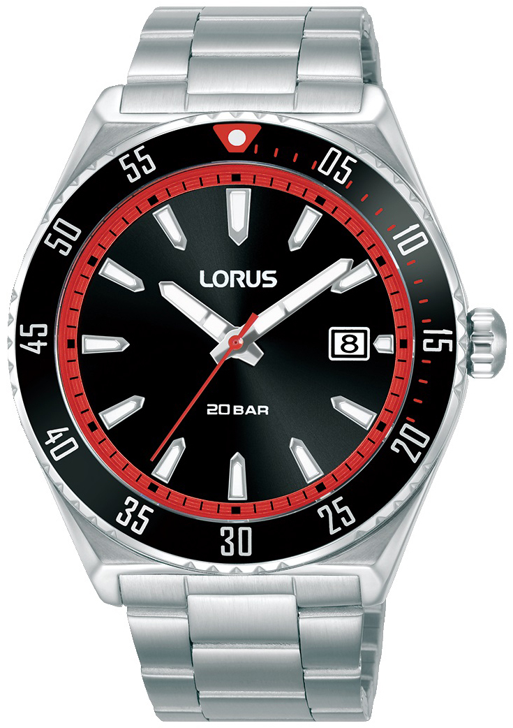 Lorus Herreklokke RS951DX9 Sports Sort/Stål Ø42 mm