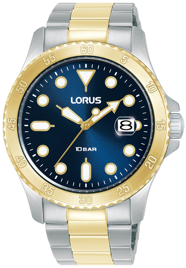 Lorus Herreklokke RS970DX9 Sports Blå/Gulltonet stål Ø42 mm