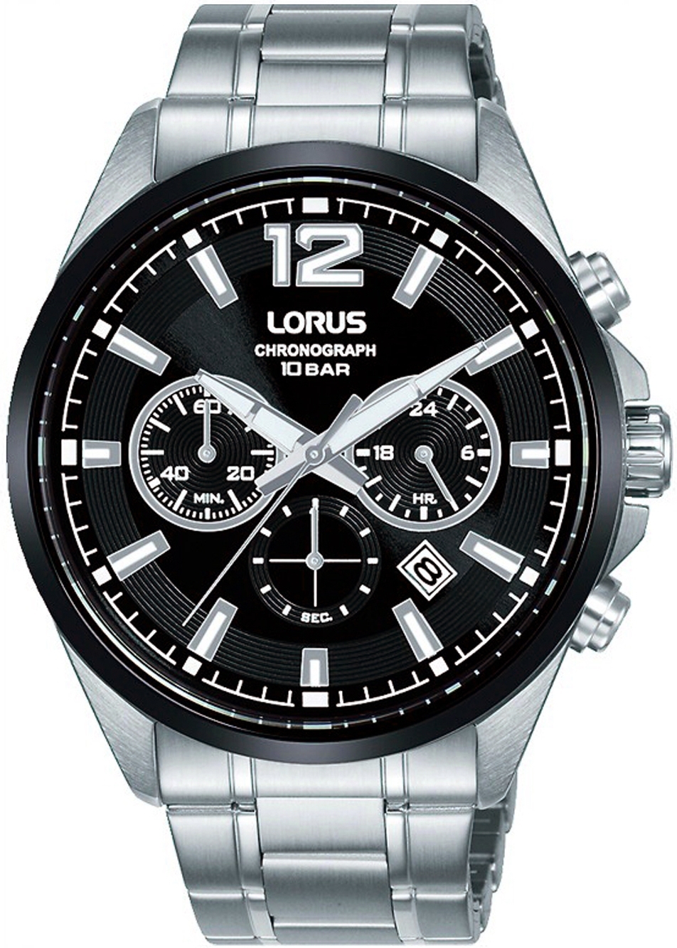 Lorus Herreklokke RT381JX9 Sports Sort/Stål Ø43 mm