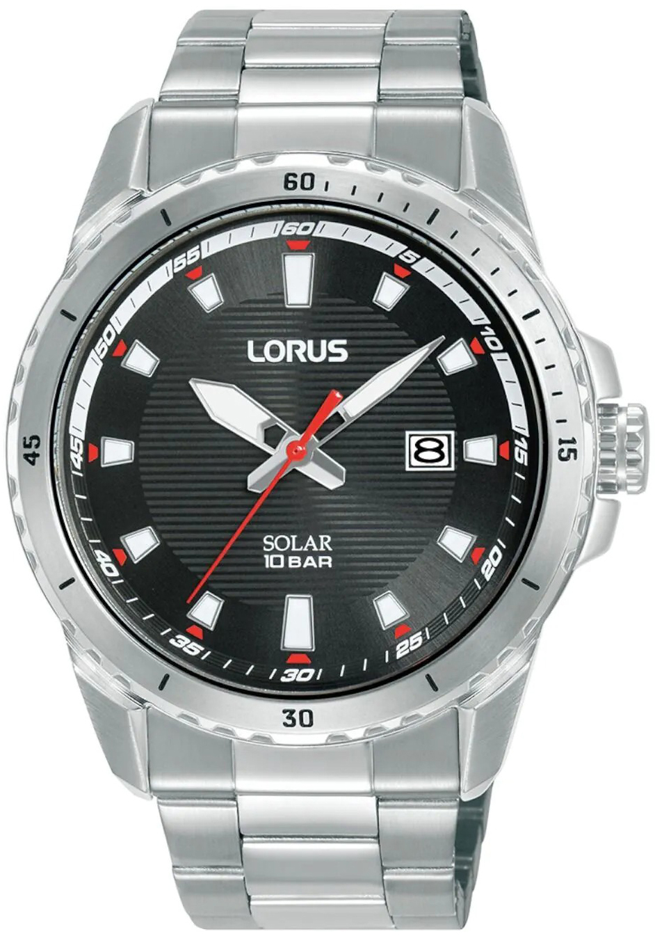 Lorus Herreklokke RX367AX9 Solar Sort/Stål Ø42 mm