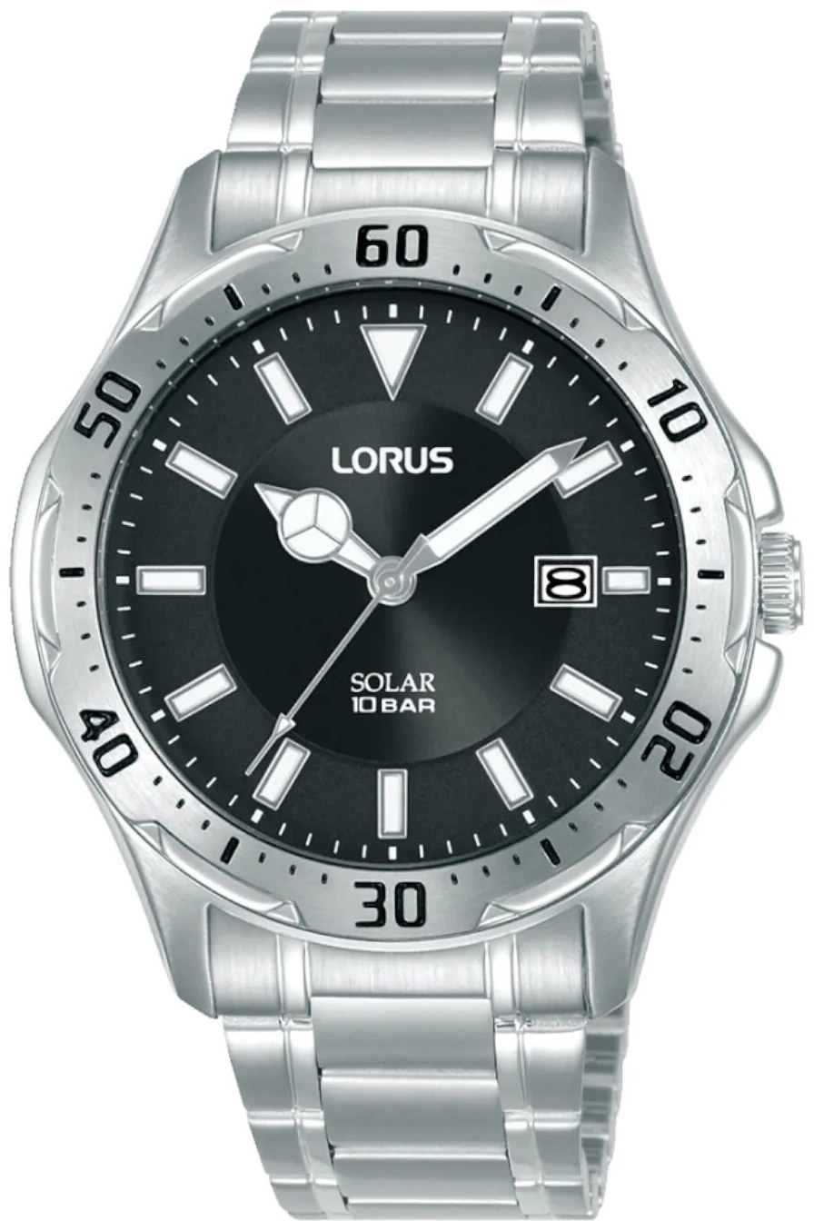 Lorus Herreklokke RX395AX9 Solar Sort/Stål Ø40 mm
