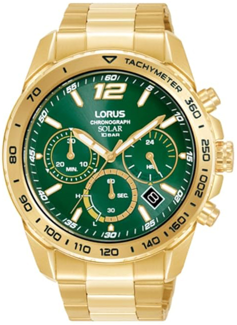 Lorus Herreklokke RZ514AX9 Sports Grønn/Gulltonet stål Ø43.8 mm