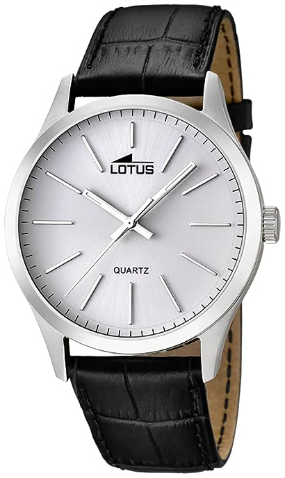 Lotus Herreklokke 15961/1 Minimalist Sølvfarget/Lær Ø42 mm