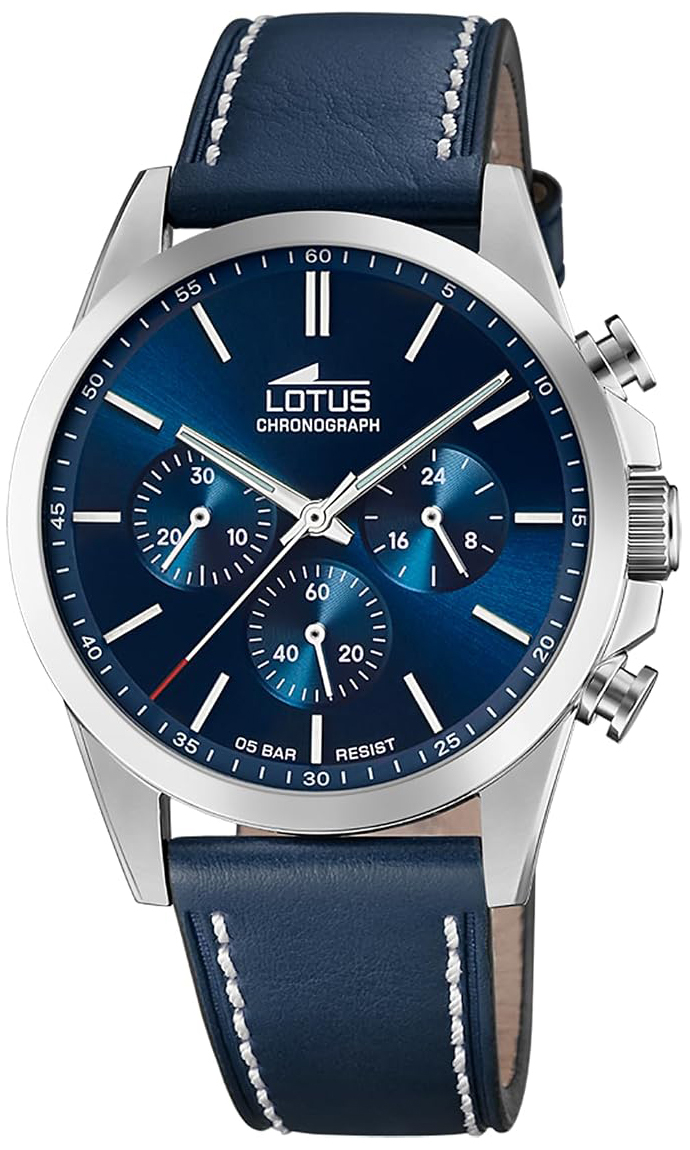 Lotus Herreklokke 18990/2 Chrono Blå/Lær Ø41 mm